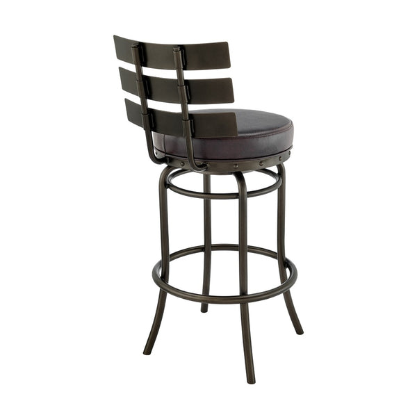 English Elm Piren Swivel Counter Or Bar Stool In Mocha Finish With Brown Faux Leather For Modern Comfort B2736P268557-GIGA