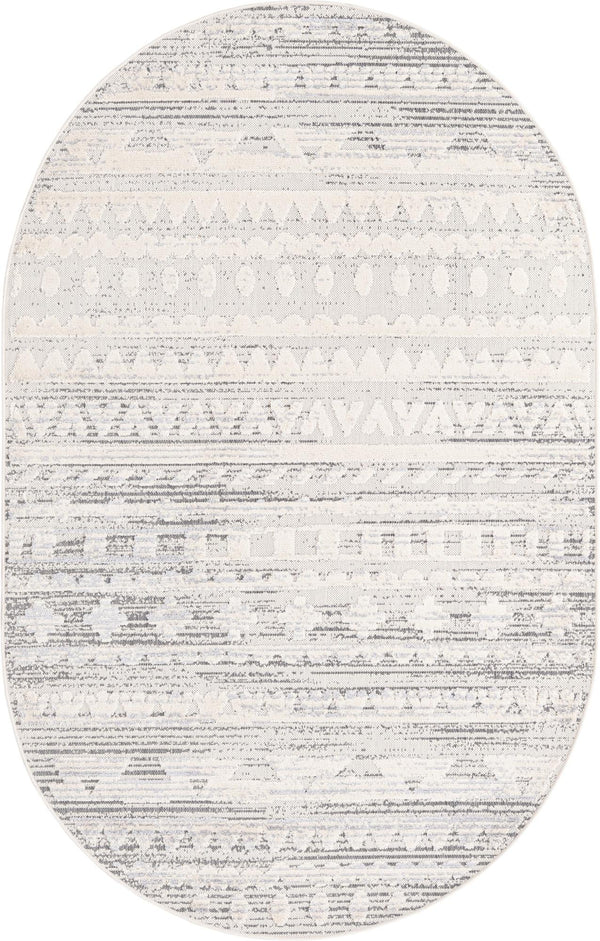 Unique Loom Arlo Avery Machine Made Tribal Rug Sandy Beige, Blue/Gray 5' 3" x 8' 0"