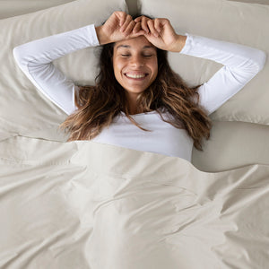 JLA Home Madison Park - Deep Organic Cotton Deep-Pocket Sheet Set 300TC Sateen, Breathable OEKO-TEX, Fits Mattresses to 18" Ivory MP20-8253