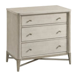 English Elm Mantalia Solid Wood 3-Drawer Nightstand With Metal Frame, Nightstand Only, Champagne