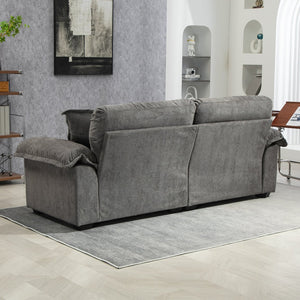 English Elm 84" Chenille Sofa Loveseat with Memory Foam & Pocket Springs, Plush Dual-Layer Comfort, Sturdy Frame Grey W676S00013