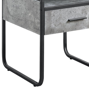 English Elm Raziela Modern Concrete Gray & Black End Table With Drawer - Stylish, Compact, And Versatile Design B2726P244955-GIGA