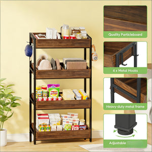 English Elm Stable Four Tier Produce Organizer Rack with Eight Angled Bins for Pantry Storage T3971P450579