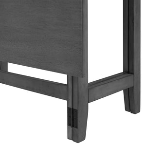 English Elm Topmax Farmhouse Drop Leaf Acacia Veneer Dining Table Seats Four Small Spaces Gray N717P379754E