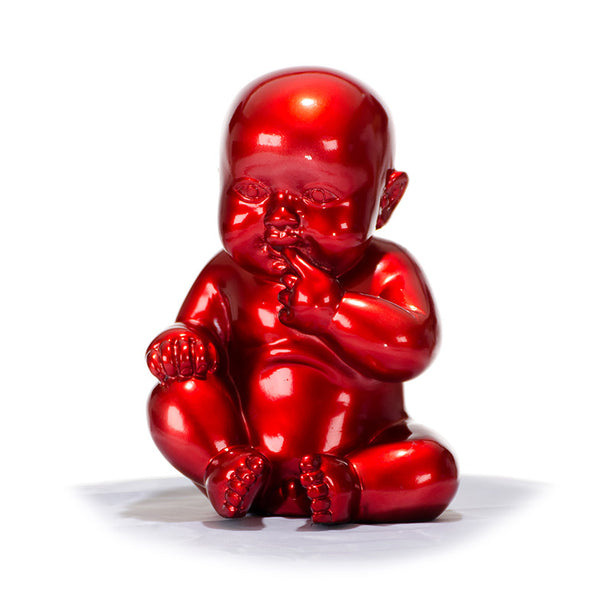 Vig Furniture Xd00584 Elegant Modern Red Baby Sitting Sculpture - Unique Design, Sturdy Construction, Artful Decor Red  Vgth-xd00584-red