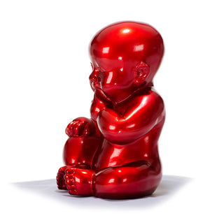 Vig Furniture Xd00584 Elegant Modern Red Baby Sitting Sculpture - Unique Design, Sturdy Construction, Artful Decor Red  Vgth-xd00584-red