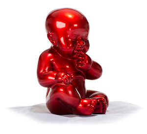 Vig Furniture Xd00584 Elegant Modern Red Baby Sitting Sculpture - Unique Design, Sturdy Construction, Artful Decor Red  Vgth-xd00584-red