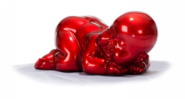Vig Furniture Xd0052 Elegant Modern Red Baby Sleeping Sculpture - Unique Home Decor Piece With Superior Craftsmanship Red  Vgth-xd0052-red