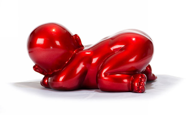 Vig Furniture Xd0052 Elegant Modern Red Baby Sleeping Sculpture - Unique Home Decor Piece With Superior Craftsmanship Red  Vgth-xd0052-red