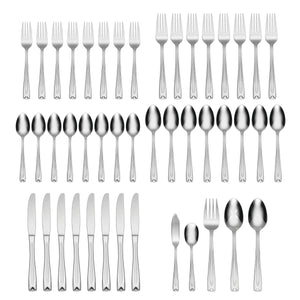 Lenox Oneida Lincoln 45 Piece Everyday Flatware Set, Service for 8 Metallic, STAINLESS METAL T837045AL20