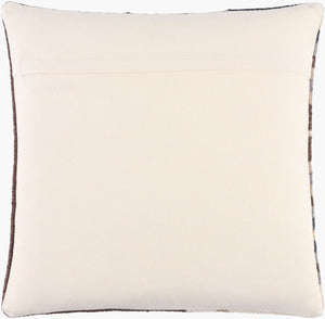 Surya Blanche Cozy Lodge Rustic 18" Accent Pillow - Wool & Cotton Blend For Stylish Comfort & Easy Care Dark Brown Wool,Cotton,Cotton Bac001-2222