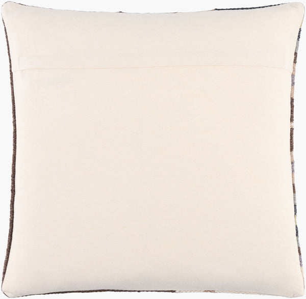 Surya Blanche Cozy Lodge Rustic 18" Accent Pillow - Wool & Cotton Blend For Stylish Comfort & Easy Care Dark Brown Wool,Cotton,Cotton Bac001-2222