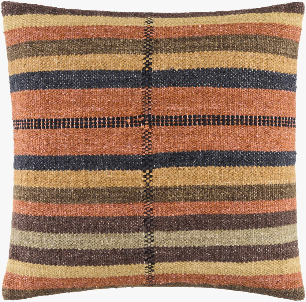 Surya Blanche Cozy Lodge Rustic 18" Accent Pillow - Wool & Cotton Blend For Stylish Comfort & Easy Care Burnt Sienna Wool,Cotton,Cotton Bac002-1818p