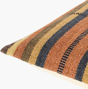 Surya Blanche Cozy Lodge Rustic 18" Accent Pillow - Wool & Cotton Blend For Stylish Comfort & Easy Care Burnt Sienna Wool,Cotton,Cotton Bac002-1818p