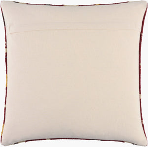 Surya Blanche Cozy Lodge Rustic 18" Accent Pillow - Wool & Cotton Blend For Stylish Comfort & Easy Care Crimson Wool,Cotton,Cotton Bac003-2222