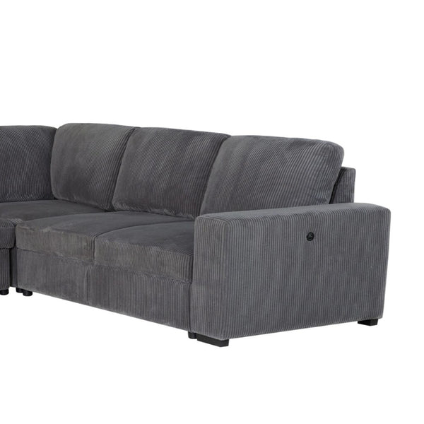 English Elm Melody Grey Sectional Sofa - Contemporary Comfort With Plush Cushions For Stylish Living Spaces B201S00307
