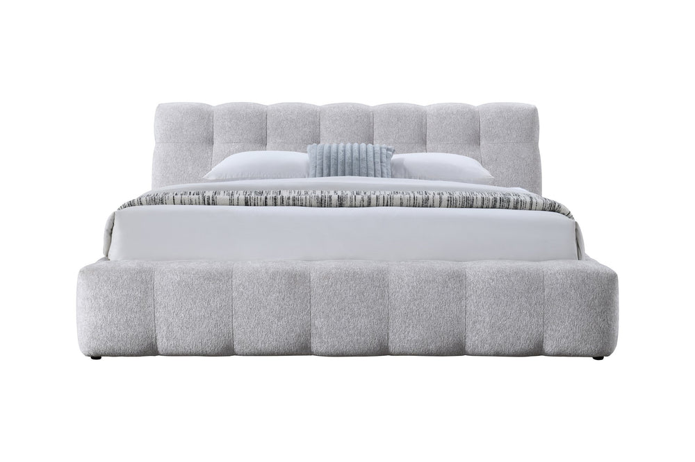English Elm Hannah Chenille Upholstered Queen Bed Soft Textured Platform Frame for Modern Bedroom B2756S00028