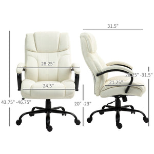 English Elm Vinsetto Big And Tall Office Chair - Ergonomic Executive Seat, Adjustable Height, Cream Linen Finish W2225P217954-GIGA