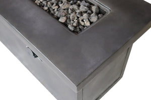 English Elm 24'' Concrete Propane/Natural Gas Outdoor Fire Pit Table with 50,000 BTU, Stainless Steel Burner, Weather-Resistant Charcoal B120P247489