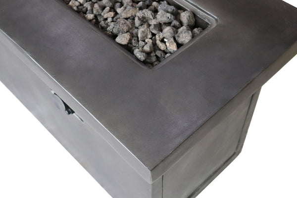 English Elm 24'' Concrete Propane/Natural Gas Outdoor Fire Pit Table with 50,000 BTU, Stainless Steel Burner, Weather-Resistant Charcoal B120P247489