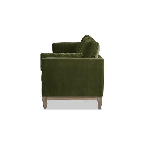 English Elm Jennifer Taylor Home - Knox 84" Modern Farmhouse Sofa In Olive Green Velvet - Durable, Cozy, And Easy-Care Comfort For Homes B2719P238333
