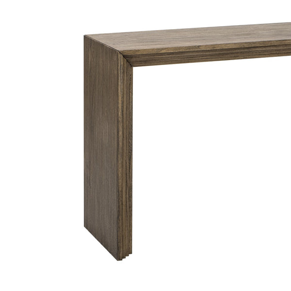 English Elm U_Style Modern Console Table – Sleek Paulownia Wood Veneer Design For Entryway & Living Room Style N711P205930N-GIGA