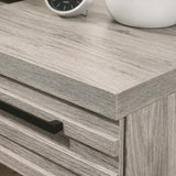 English Elm Alvear Contemporary Wood Nightstand With Metal Base, One Size, Nightstand Only, Weathered Gray