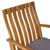 Christopher Knight Home® - Noble House - Colmena Outdoor Acacia Wood Rustic Rocking Chair With Cushion,Teak And Dark Gray