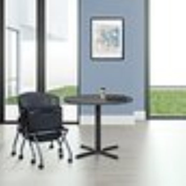 OSP Home Furnishings Soft-flex Frame Steel Folding Chair Cushioned Seat Ventilated Back for Office Use Coal 83220-30