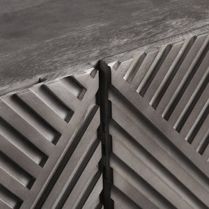 Crestview Collection Transitional Gray Sideboard - Modern Mango Wood Tv Stand With Geometric Doors And Storage Solutions Gray Solid Wood Cvfnr4401