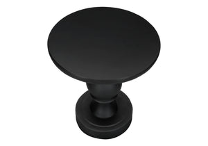 English Elm Accent Table Round Matte Finish Weather Resistant Magnesium Oxide Indoor Outdoor Side Black B2710P461661