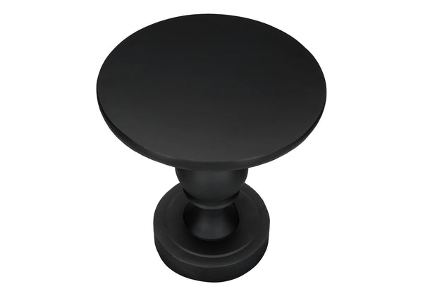 English Elm Accent Table Round Matte Finish Weather Resistant Magnesium Oxide Indoor Outdoor Side Black B2710P461661