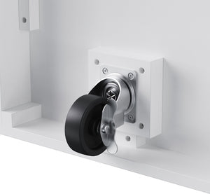 English Elm K&K 56-Inch Kitchen Island Cart with Embossed Vertical Stripe, Drop Leaf, Charging Station, Storage White N707P266184W