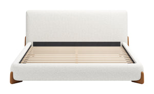 Zuo Modern Baris Modern Queen Bed - Stylish Polyester Fabric Design For Contemporary Home Décor Solutions White 100% Polyester,Rubberwood,Mdf,Plywood 110664-zuo-modern