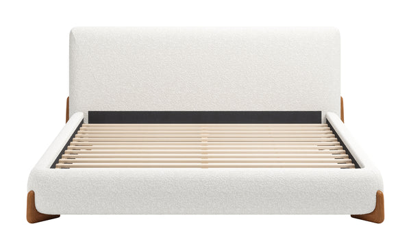 Zuo Modern Baris Modern Queen Bed - Stylish Polyester Fabric Design For Contemporary Home Décor Solutions White 100% Polyester,Rubberwood,Mdf,Plywood 110664-zuo-modern