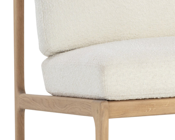 Sunpan ELANOR Lounge Chair - Plush Altro White Upholstery on Light Oak Frame for Stylish Comfort & Elegance 110042