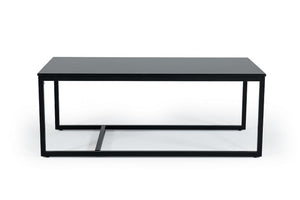 VIG Furniture Baca Black Marble Look Coffee Table With Matte Metal Base, Low-Profile Contemporary Centerpiece VGGMM-CT-1580-BLK-CT
