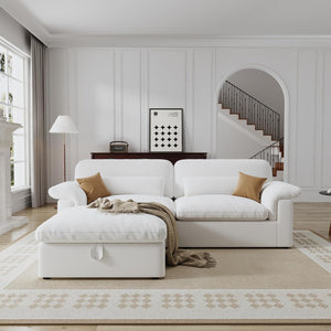 English Elm Cloud Modular Sectional Sofa - Plush Down-Filled Comfort, Washable Chenille Cover, Storage, Modern Style T3966S00002