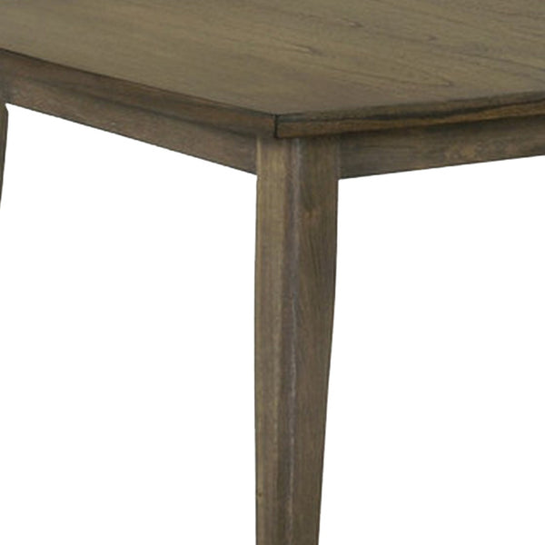 English Elm Yuki Rectangular Dining Table Seats Six Distressed Walnut Finish Tapered Flare Legs B056P416841
