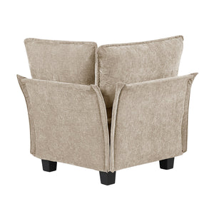 English Elm Modern Armless Chair Chenille Upholstery with Pocket Coil Comfort, Reversible Cushions, Durable Frame taupe 29 L x 29 W x 10.5 H B011P351976