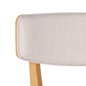 English Elm Caleb Mid Century Upholstered Dining Chairs Rubberwood Tapered Legs Set of 2 Light Beige,Natural N768P379763L