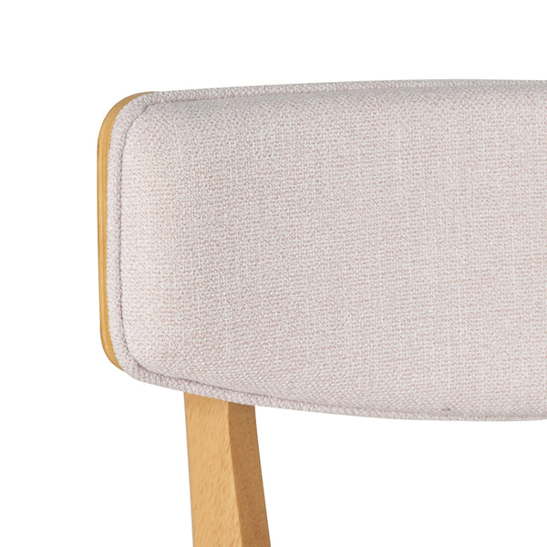 English Elm Caleb Mid-century Upholstered Dining Chair Set of Four with Tapered Oak Legs Light Beige,Natural N768P282333L