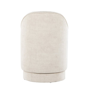 English Elm 18" Tufted Velvet Vanity Stool with 360 Swivel Base and Hidden Storage Compartment Cream B202P471494