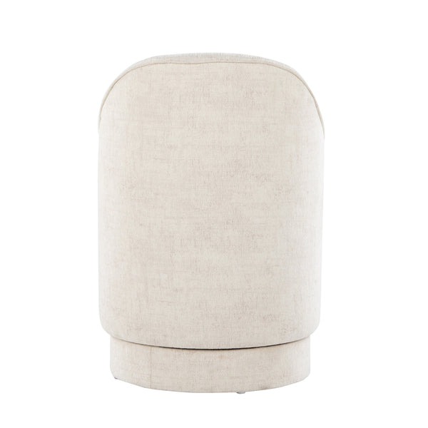 English Elm 18" Tufted Velvet Vanity Stool with 360 Swivel Base and Hidden Storage Compartment Cream B202P471494
