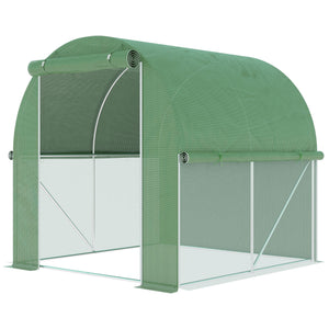 English Elm Outsunny Walk-in Tunnel Greenhouse Steel Frame Pe Cover Uv Protection Season Extender W2225P229101