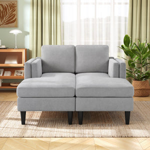 English Elm Swivel Barrel Accent Chair Chenille Tufted Round Club Seat for Living Room Lounge Grey N719S002310E