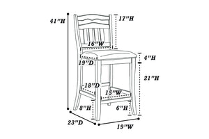 English Elm Contemporary Rustic Antique White Counter-Height Ladder Back Chairs with Upholstered Cushions, 2pc B011P368158