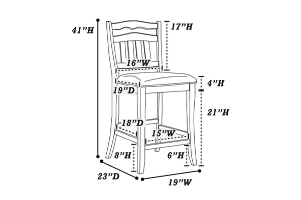 English Elm Contemporary Rustic Antique White Counter-Height Ladder Back Chairs with Upholstered Cushions, 2pc B011P368158