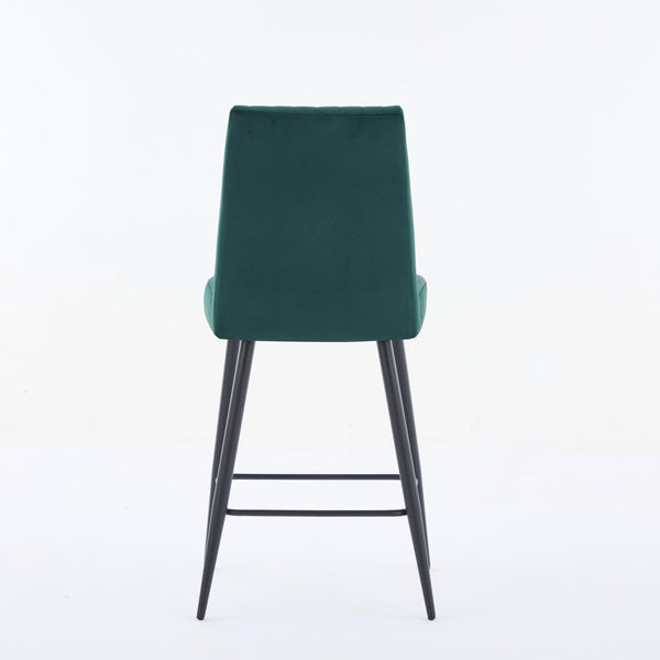 English Elm Adjustable Velvet Bar Chairs Set Of 2 – Stylish Green Upholstered Seating For Kitchen & Dining Spaces W3615P340681