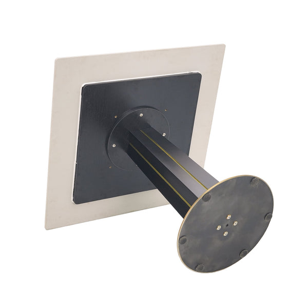 English Elm Modern Square Negotiation Table - Elegant White Sintered Stone Top With Black Legs & Gold Base W1535S00589